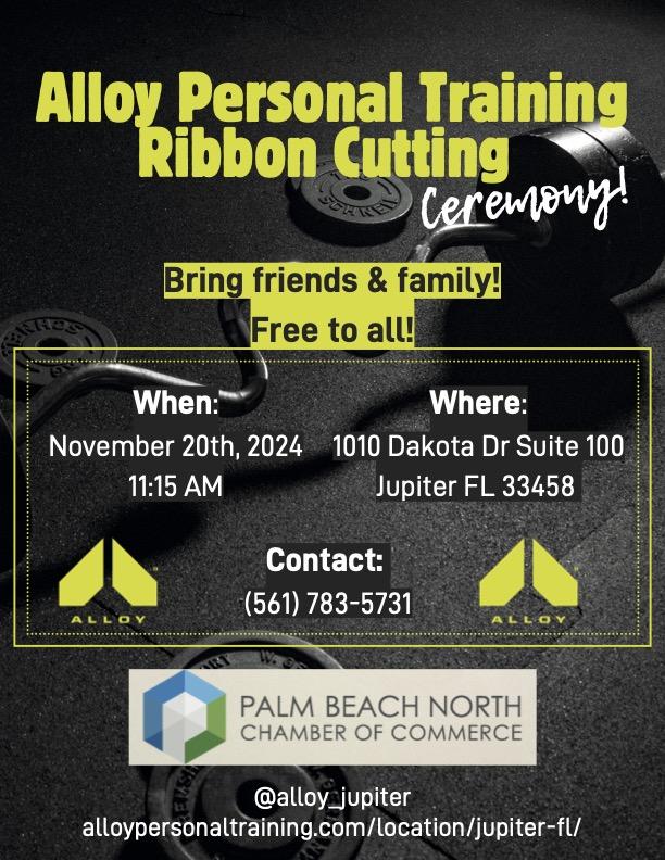 palm beach chamber ribbon cutting for alloy personal training jupiter fitness health exercise 