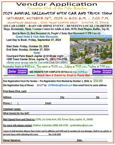 corvette club palm beaches halloweEn open car and truck show trick or treat costumes CONTEST CANDY family fun music best in show prizes costume contest 