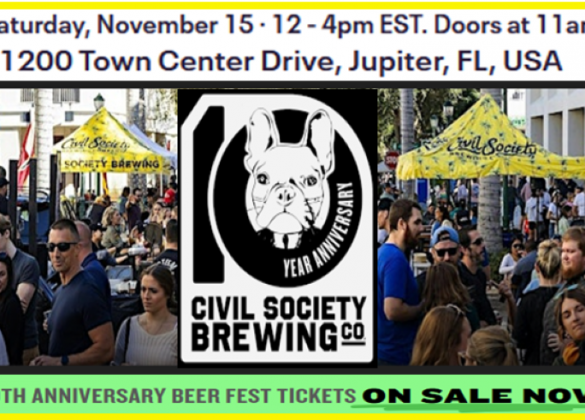 civil society brewing co. 10th anniversay block party downtown abacoa beer samples 40 countrys